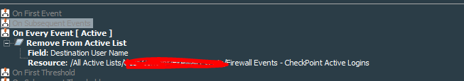 Log out rule actions
