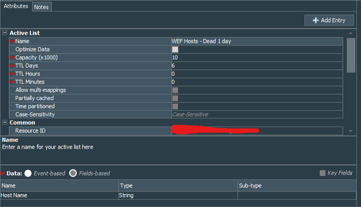 WEF Hosts - Dead 1 day Active List Attributes