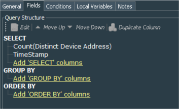 WEF Log Sources Count Query Fields