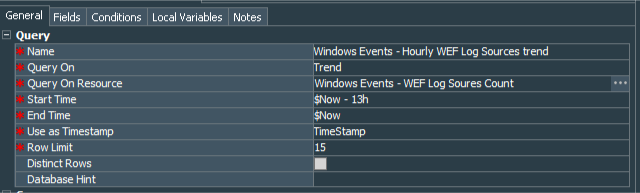 WEF Log Sources Count Query General