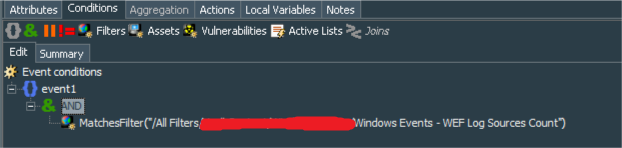 Windows Events - WEF sources tracking Rule Conditions