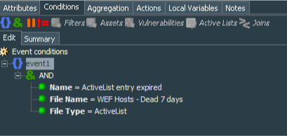 Windows Events - 30 day stale WEF host detected Rule Conditions