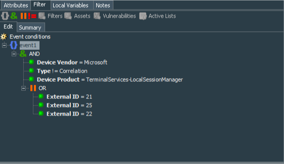 RDP Connection Filter Conditions