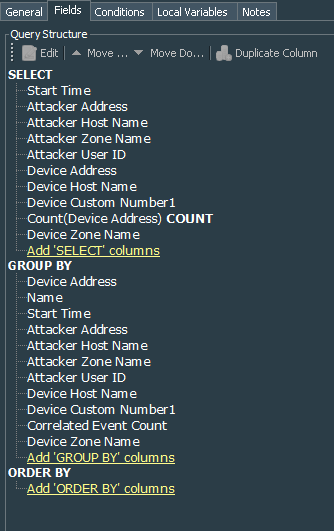 RDP Connection Query Fields